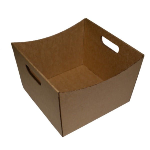 SAMPLE - E Flute - Large Luxe Cardboard Hamper Tray - Kraft Brown - PackQueen