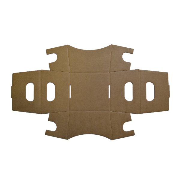 SAMPLE - E Flute - Medium Luxe Cardboard Hamper Tray - Kraft Brown - PackQueen
