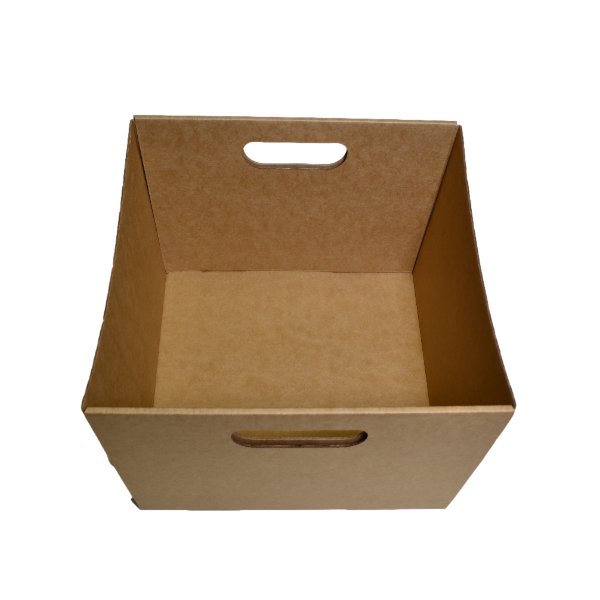 SAMPLE - E Flute - Medium Luxe Cardboard Hamper Tray - Kraft Brown - PackQueen