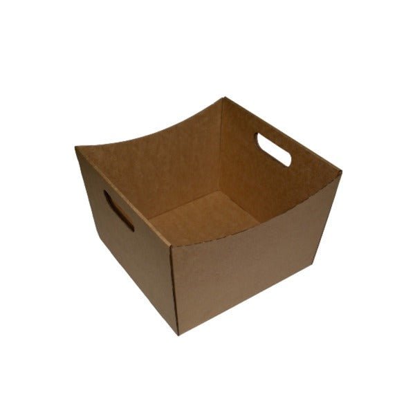 SAMPLE - E Flute - Medium Luxe Cardboard Hamper Tray - Kraft Brown - PackQueen