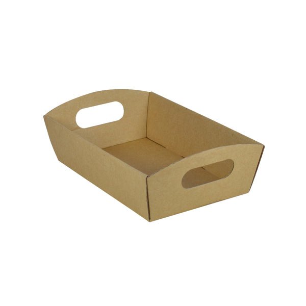 SAMPLE - E Flute - Mini Cardboard Hamper Tray - Kraft Brown - PackQueen