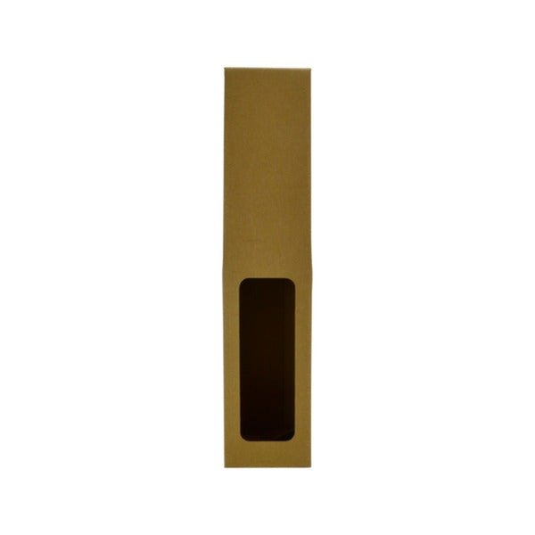 SAMPLE - E Flute - One Piece 1 Bottle Gable Top Wine Box with Window 19271 - Kraft Brown - PackQueen