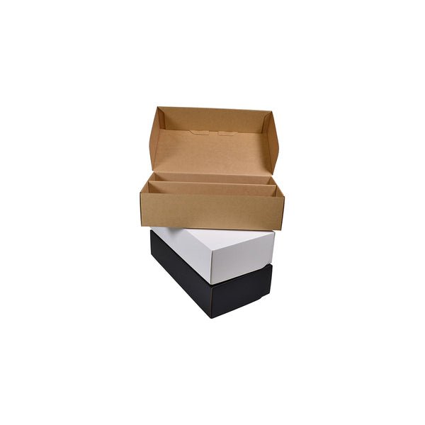 SAMPLE - E Flute - One Piece Double Wine Gift Box 23406 - Kraft Brown (insert sold separately - 700-23407) - PackQueen