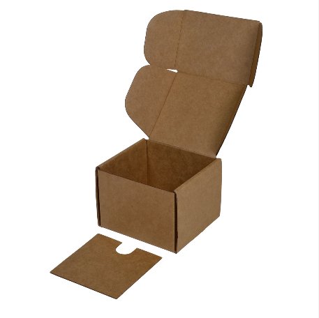 SAMPLE - E flute - One Piece Mailing Gift Box 23958 with Horizontal Pad - Kraft brown - PackQueen