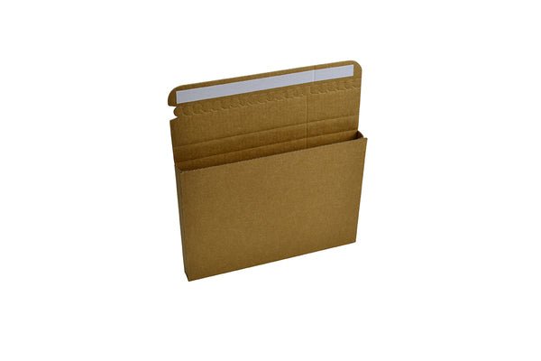 SAMPLE - E Flute - One Piece Medium Mailer with Peal & Seal Tape - Kraft Brown - PackQueen