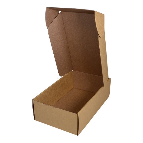 SAMPLE - E Flute - One Piece Postage & Mailing Box 18437 - Kraft Brown - PackQueen
