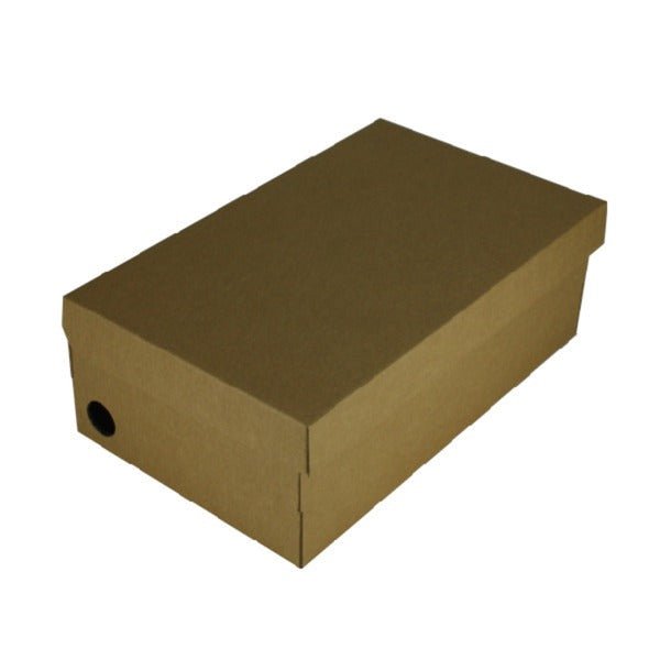 SAMPLE - E Flute - One Piece Shoe Box with Ventilation Pull Hole - Kraft Brown - PackQueen