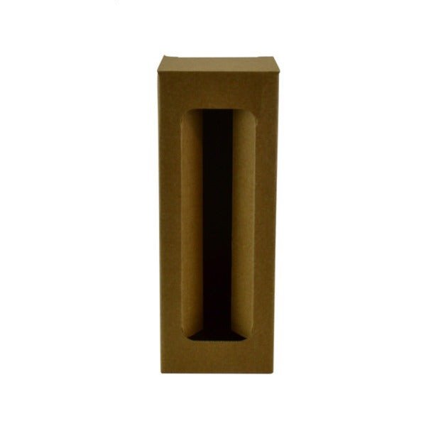 SAMPLE - E Flute - One Piece White Red Single Glass Gift Box 19290 - Kraft Brown - PackQueen