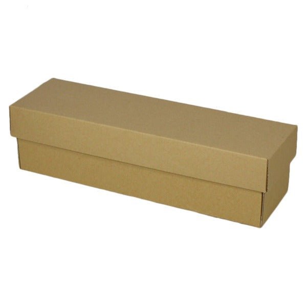 SAMPLE - E Flute - Single 100mm Champagne Gift Box (Base & Lid) - Kraft Brown - PackQueen