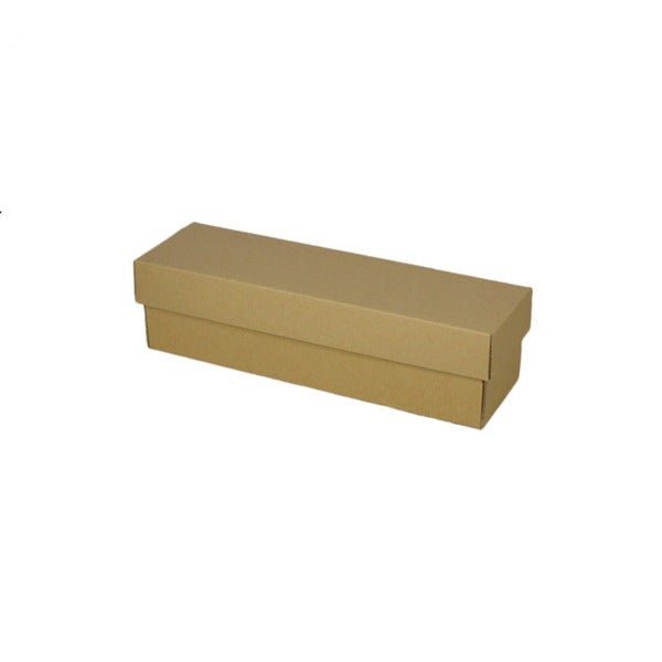 SAMPLE - E Flute - Single Wine Gift Box (Base & Lid) - Kraft Brown - PackQueen