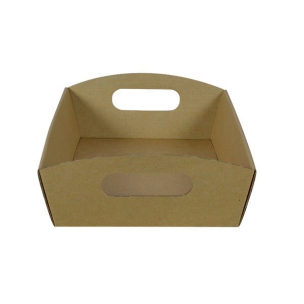 SAMPLE - E Flute - Small Cardboard Hamper Tray - Kraft Brown - PackQueen