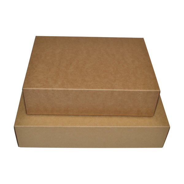 SAMPLE - E Flute - Small Gourmet Hamper Display Box without Window 25125 - Kraft Brown (Tray Sold Separately) - PackQueen
