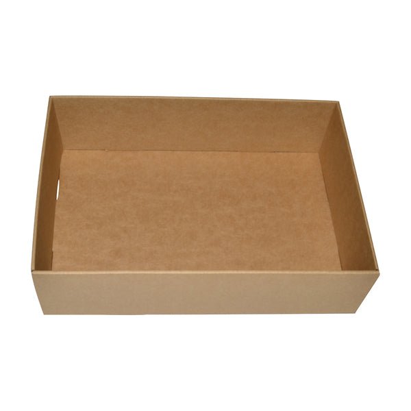 SAMPLE - E Flute - Small Gourmet Hamper Display Tray 25123 - Kraft Brown (Optional Outer Display Box sold separately) - PackQueen
