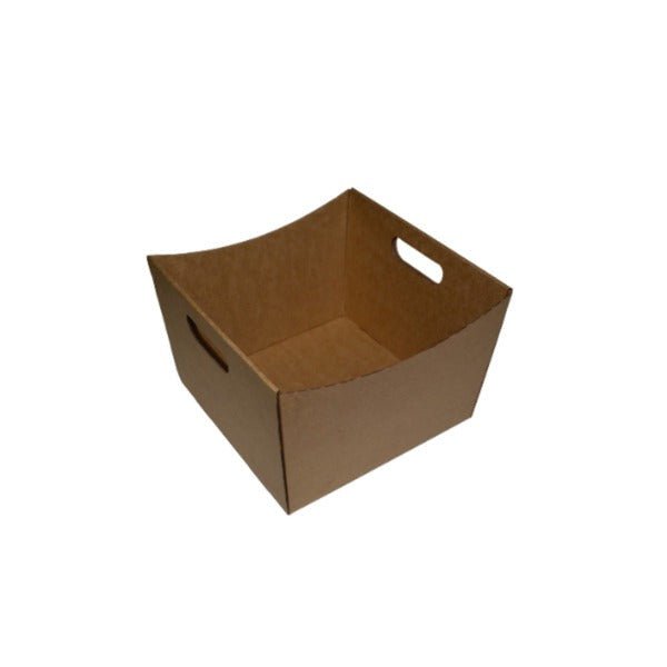 SAMPLE - E Flute - Small Luxe Cardboard Hamper Tray - Kraft Brown - PackQueen