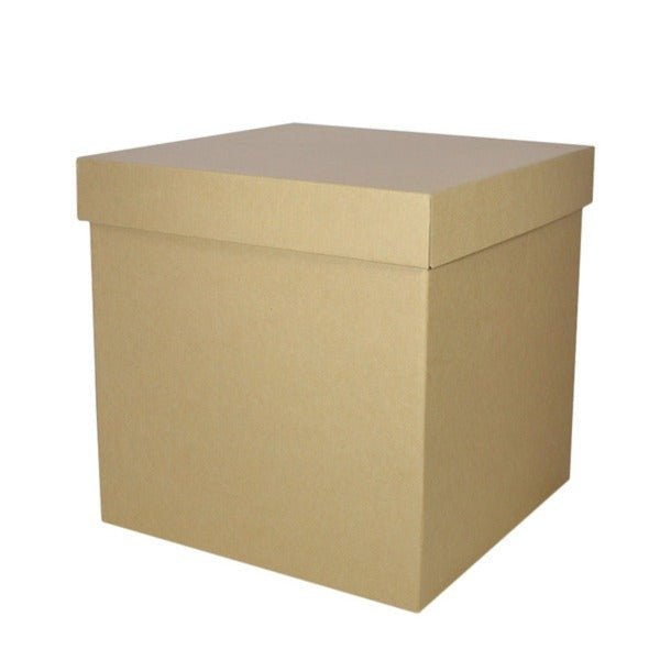 SAMPLE - E Flute - Two Piece 300mm Cube Gift Box (Base & Lid) - Kraft Brown - PackQueen