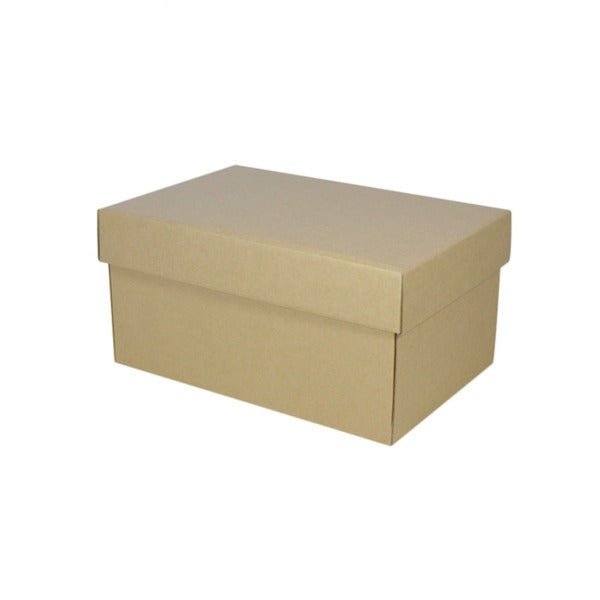 SAMPLE - E Flute - Two Piece Corrugated Shoe Box (Base & Lid) - 150mm High - Kraft Brown - PackQueen