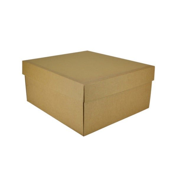 SAMPLE - E Flute - Two Piece Rectangle Cardboard Gift Box 19281 (Base & Lid) - Kraft Brown - PackQueen