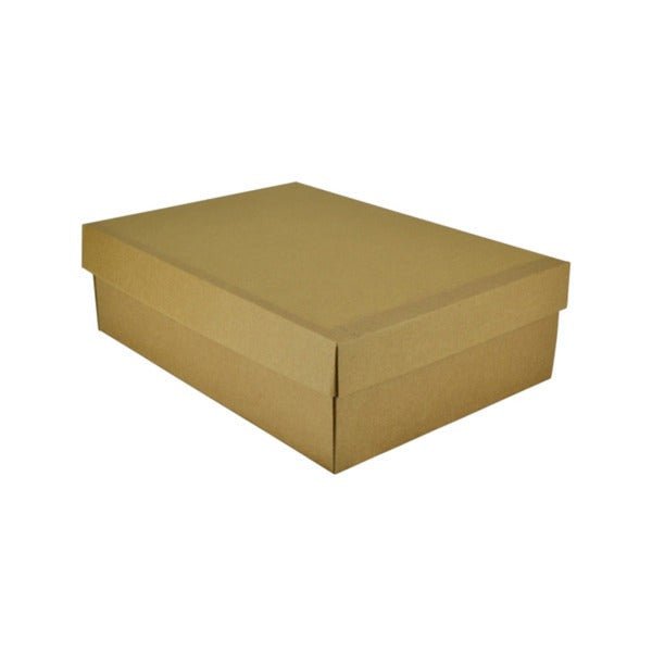 SAMPLE - E Flute - Two Piece Rectangle Cardboard Gift Box 19283 (Base & Lid) - Kraft Brown - PackQueen