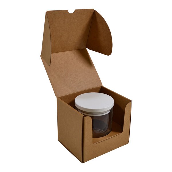 SAMPLE - Extra Large Candle Plain Glass 1 Oxford/Cambridge Jar Pack with Insert - Kraft Brown - PackQueen