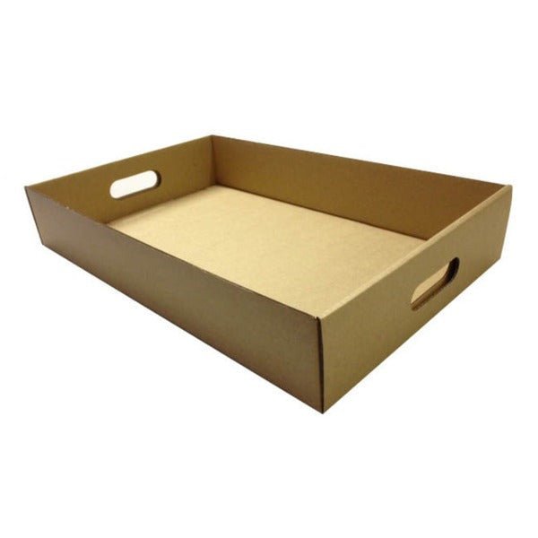 SAMPLE - Extra Large Food Tray With Handles - Kraft Brown - PackQueen