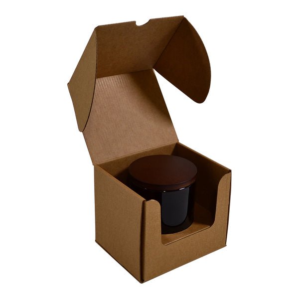 SAMPLE - Large Candle Plain Glass 1 Oxford/Cambridge Jar Pack with Insert - Kraft Brown - PackQueen