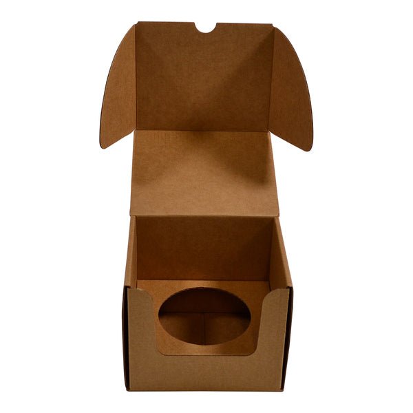 SAMPLE - Large Candle Plain Glass 1 Oxford/Cambridge Jar Pack with Insert - Kraft Brown - PackQueen