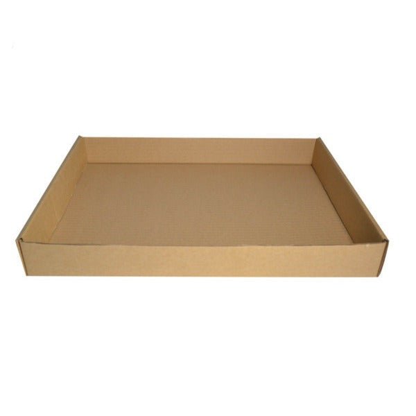 SAMPLE - Large Cardboard Self Locking Food Tray - Kraft Brown - PackQueen