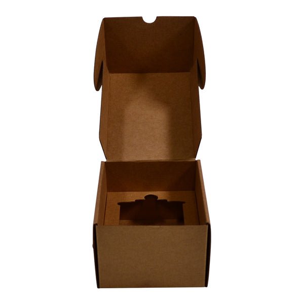 SAMPLE - Large Glass Candle 1 Danube Jar Pack with Insert - Kraft Brown - PackQueen