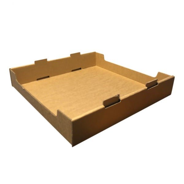 SAMPLE - Large Heavy Duty Stackable Cardboard Catering and Storage Tray (One Piece Self Locking) - Kraft Brown - PackQueen