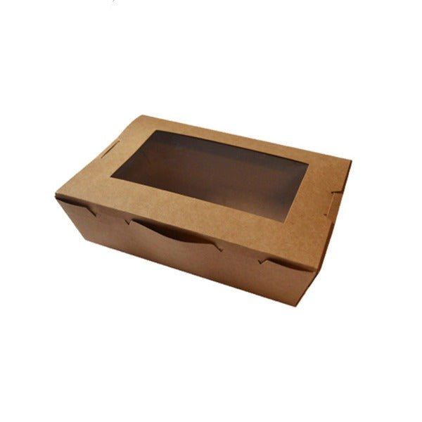 SAMPLE - Large Lunch Boxes with Window - Brown (PQ15) - PackQueen