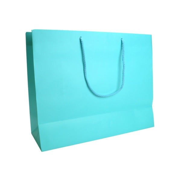 SAMPLE - Large - Matt Aqua Laminated European Gift Bag - PackQueen