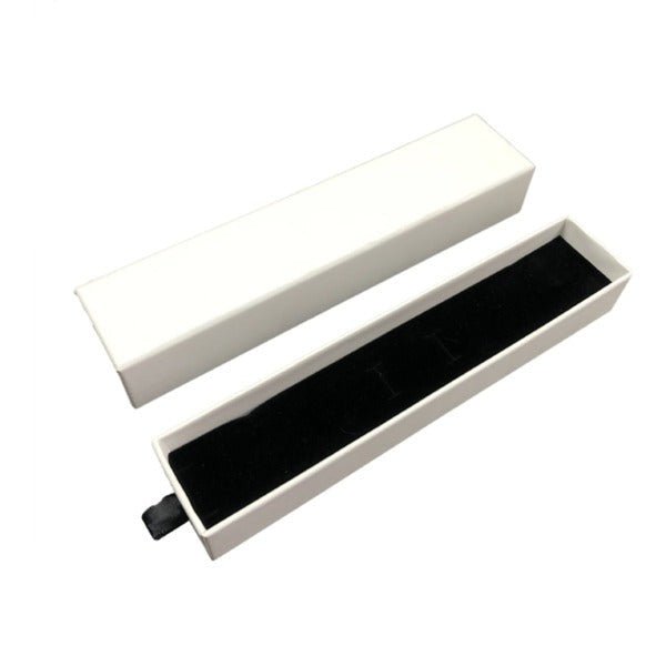 SAMPLE - Large Rectangle 200mm Drawer Rigid Jewellery Box (Sleeve, Base & Removable Insert) - Matt White - PackQueen