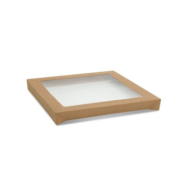 SAMPLE - LARGE Rectangle Kraft Window Lid ONLY (suitable for 270-CTL, 270-BCTL, 700-21163, 700-21166) - PackQueen