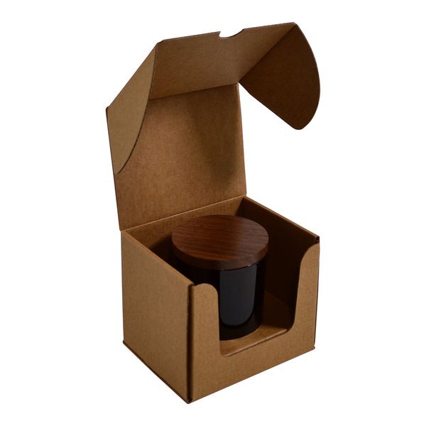 SAMPLE - Medium Candle Plain Glass 1 Oxford/Cambridge Jar Pack with Insert - Kraft Brown - PackQueen
