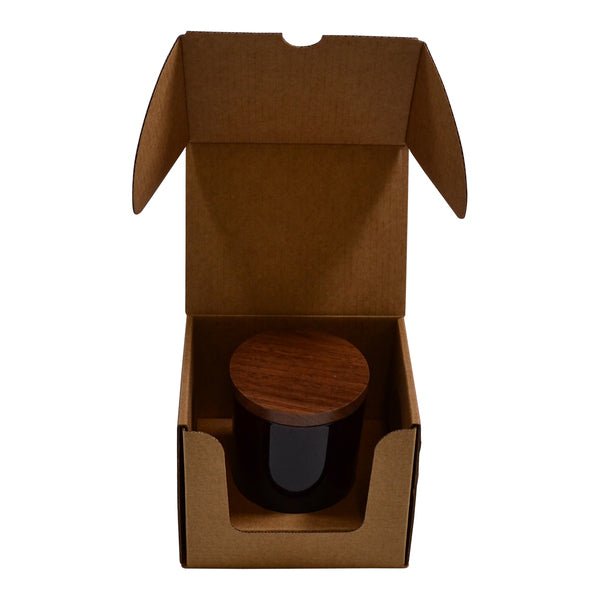 SAMPLE - Medium Candle Plain Glass 1 Oxford/Cambridge Jar Pack with Insert - Kraft Brown - PackQueen