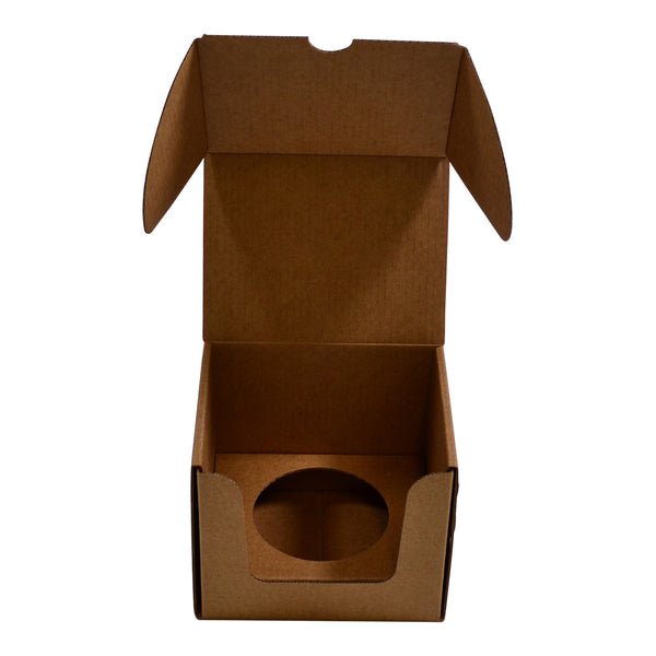 SAMPLE - Medium Candle Plain Glass 1 Oxford/Cambridge Jar Pack with Insert - Kraft Brown - PackQueen