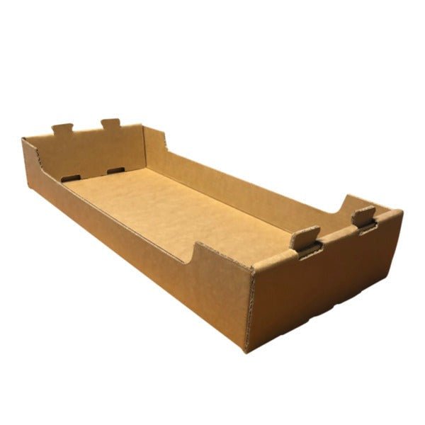 SAMPLE - Medium Heavy Duty Stackable Cardboard Catering and Storage Tray (One Piece Self Locking) - Kraft Brown - PackQueen