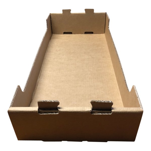 SAMPLE - Medium Heavy Duty Stackable Cardboard Catering and Storage Tray (One Piece Self Locking) - Kraft Brown - PackQueen