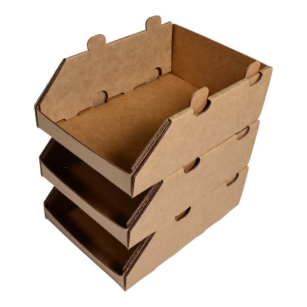 SAMPLE - Mini Stackable Storage & Bin Box 29990 - Kraft Brown - PackQueen