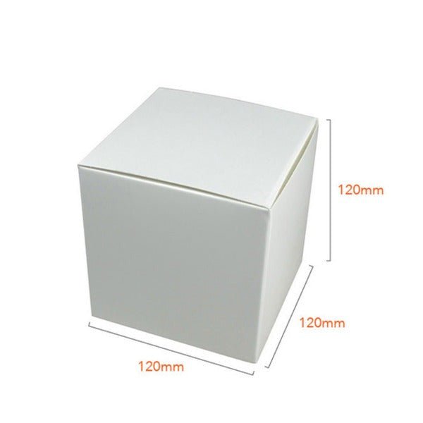 SAMPLE - One Piece Cube Box 120mm - Smooth White Paperboard (285gsm) - PackQueen