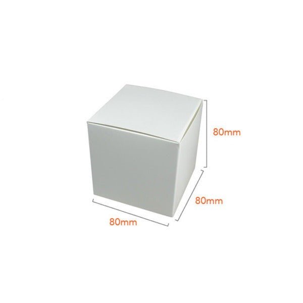 SAMPLE - One Piece Cube Box 80mm - Smooth White Paperboard (285gsm) - PackQueen