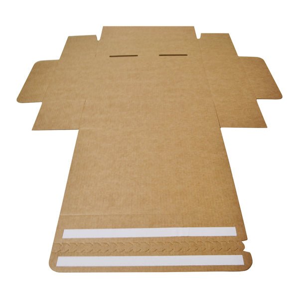 SAMPLE One Piece Postage & Mailing Box 27276 with Peal & Seal Double Tape - Kraft Brown - PackQueen