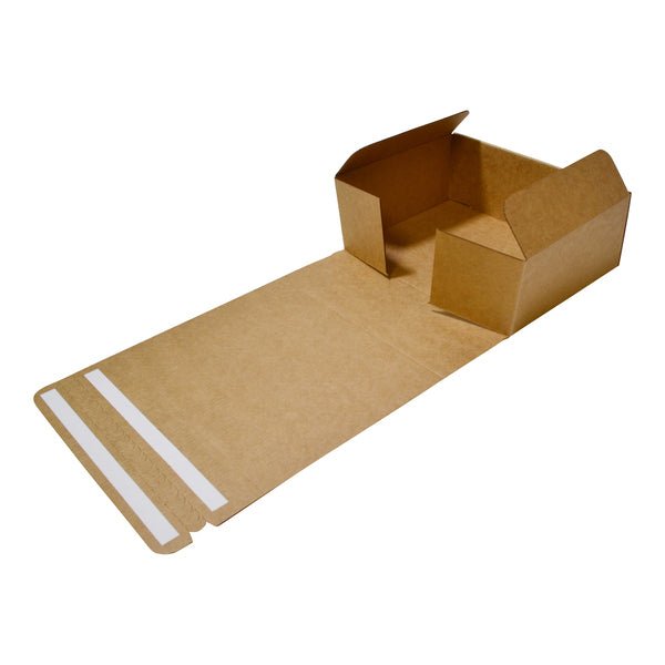 SAMPLE One Piece Postage & Mailing Box 27279 with Peal & Seal Double Tape - Kraft Brown - PackQueen