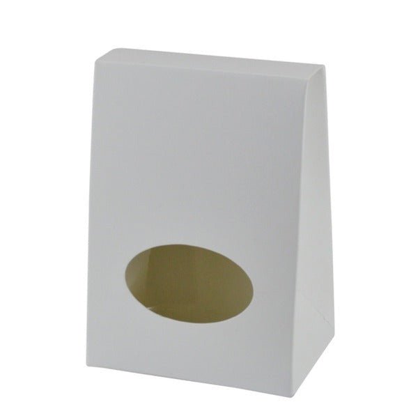 SAMPLE - Pyramid Small with Cut Out - Smooth White Paperboard (285gsm) - PackQueen