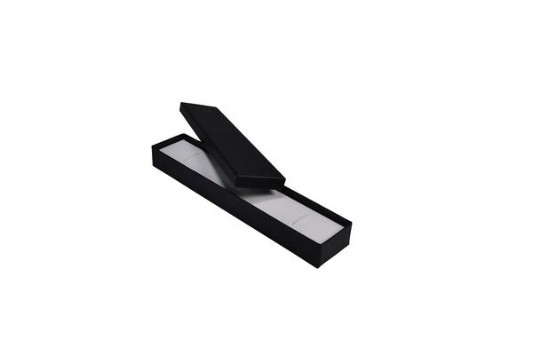 SAMPLE - Rigid Cardboard Standard Bracelet Jewellery Box - Matt Black (non reversible white suede insert) - PackQueen