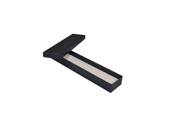 SAMPLE - Rigid Cardboard Standard Bracelet Jewellery Box - Metallic Charcoal (non reversible white suede insert) - PackQueen