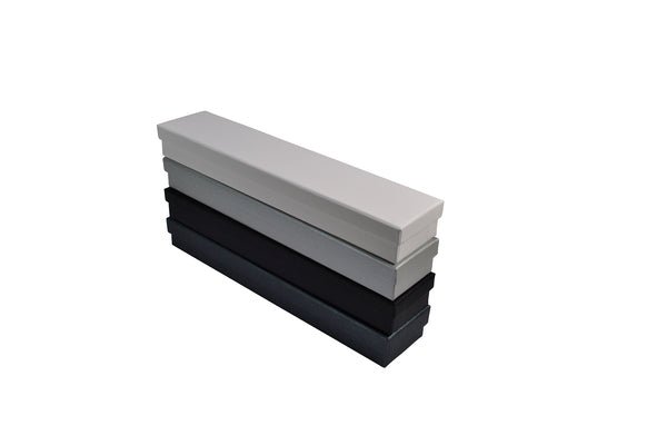 SAMPLE - Rigid Cardboard Standard Bracelet Jewellery Box - Metallic Charcoal (non reversible white suede insert) - PackQueen