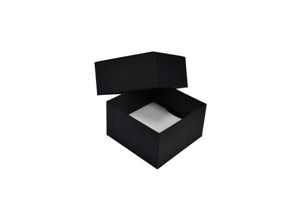 SAMPLE - Rigid Cardboard Standard Deep Jewellery Box suitable for watches/cuff bracelet - Matt Black (non reversable white suede foam i - PackQueen