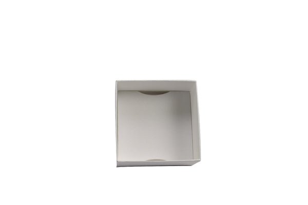SAMPLE - Rigid Cardboard Standard Deep Jewellery Box suitable for watches/cuff bracelet - Matt White (non reversible white suede foam insert) - PackQueen