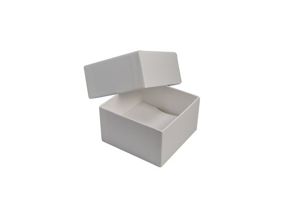 SAMPLE - Rigid Cardboard Standard Deep Jewellery Box suitable for watches/cuff bracelet - Matt White (non reversible white suede foam insert) - PackQueen